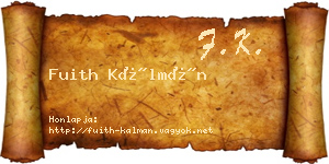 Fuith Kálmán névjegykártya