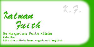 kalman fuith business card